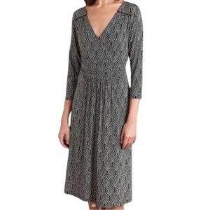 Maeve by Anthropologie Galena black grey and white long sleeve dress small